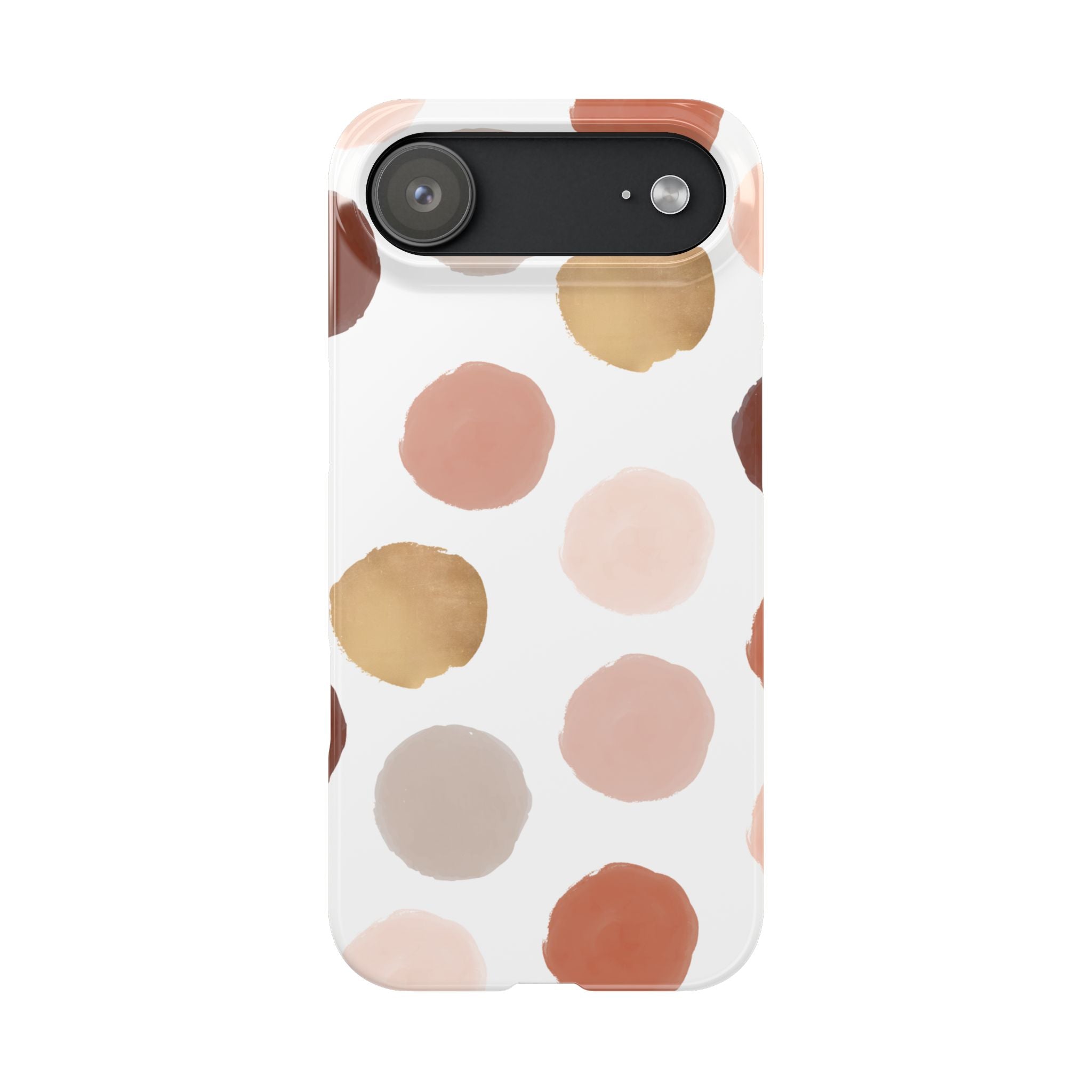 Neutral Polka Dot Slim Phone Case – Minimal Aesthetic iPhone Case