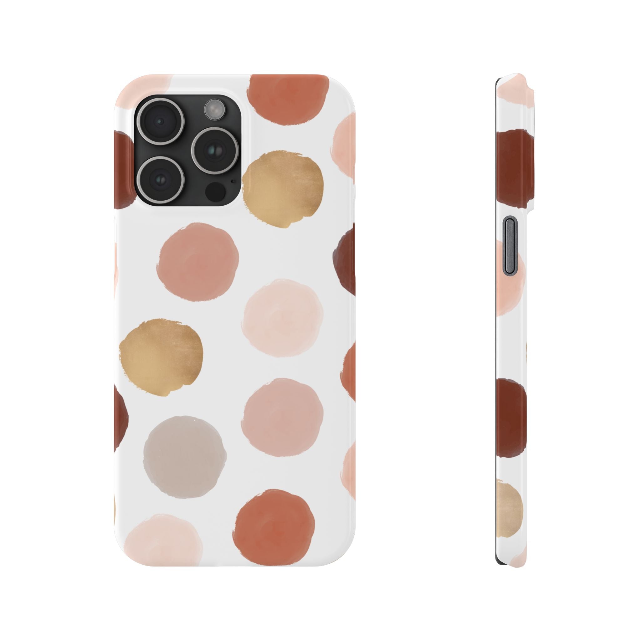 Neutral Polka Dot Slim Phone Case – Minimal Aesthetic iPhone Case