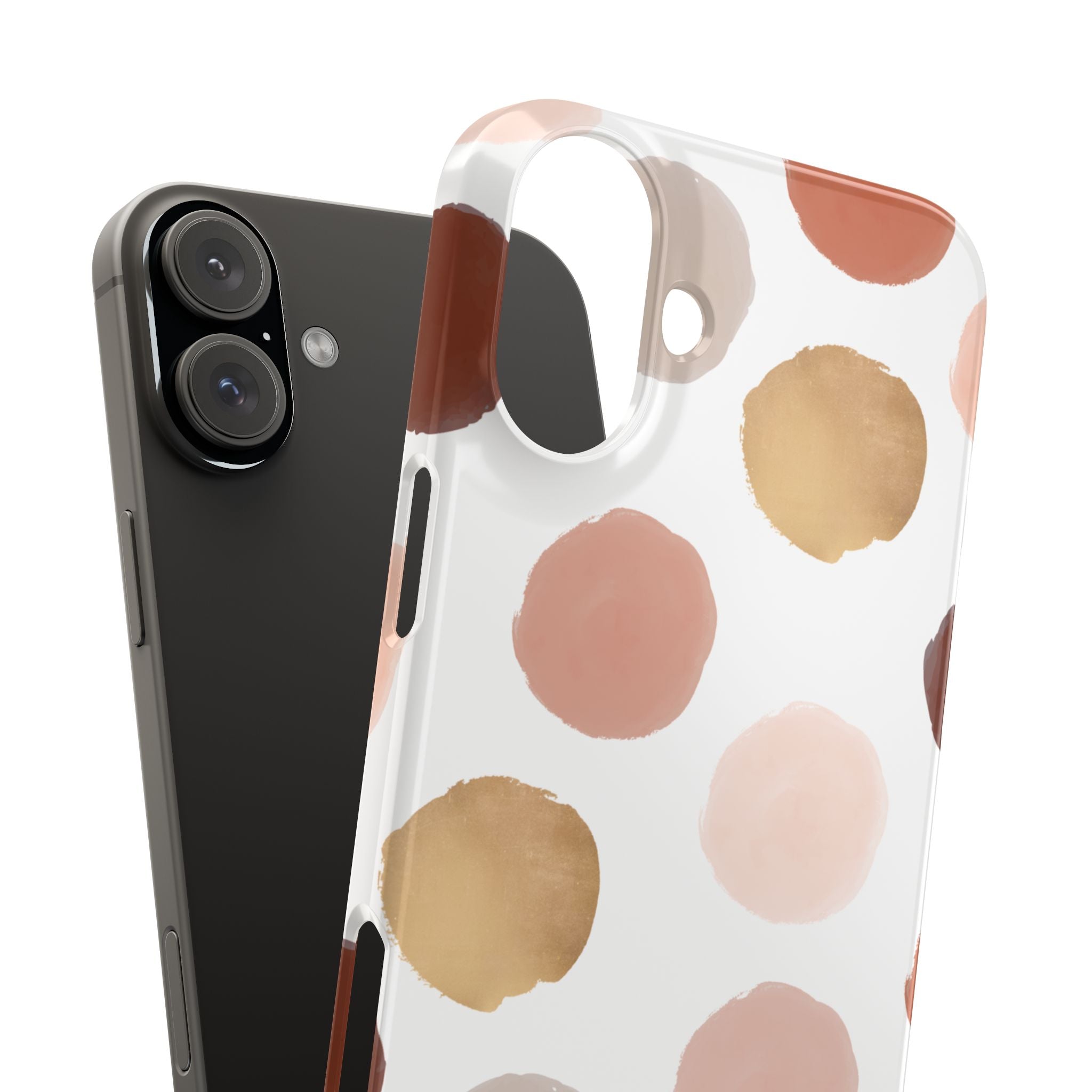 Neutral Polka Dot Slim Phone Case – Minimal Aesthetic iPhone Case