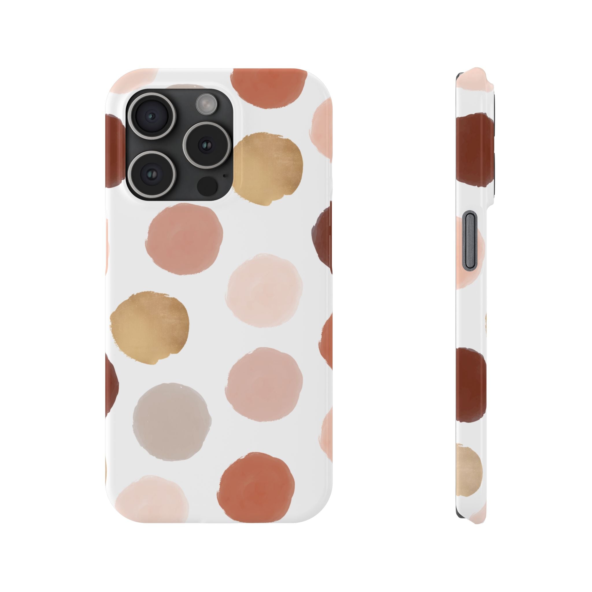 Neutral Polka Dot Slim Phone Case – Minimal Aesthetic iPhone Case