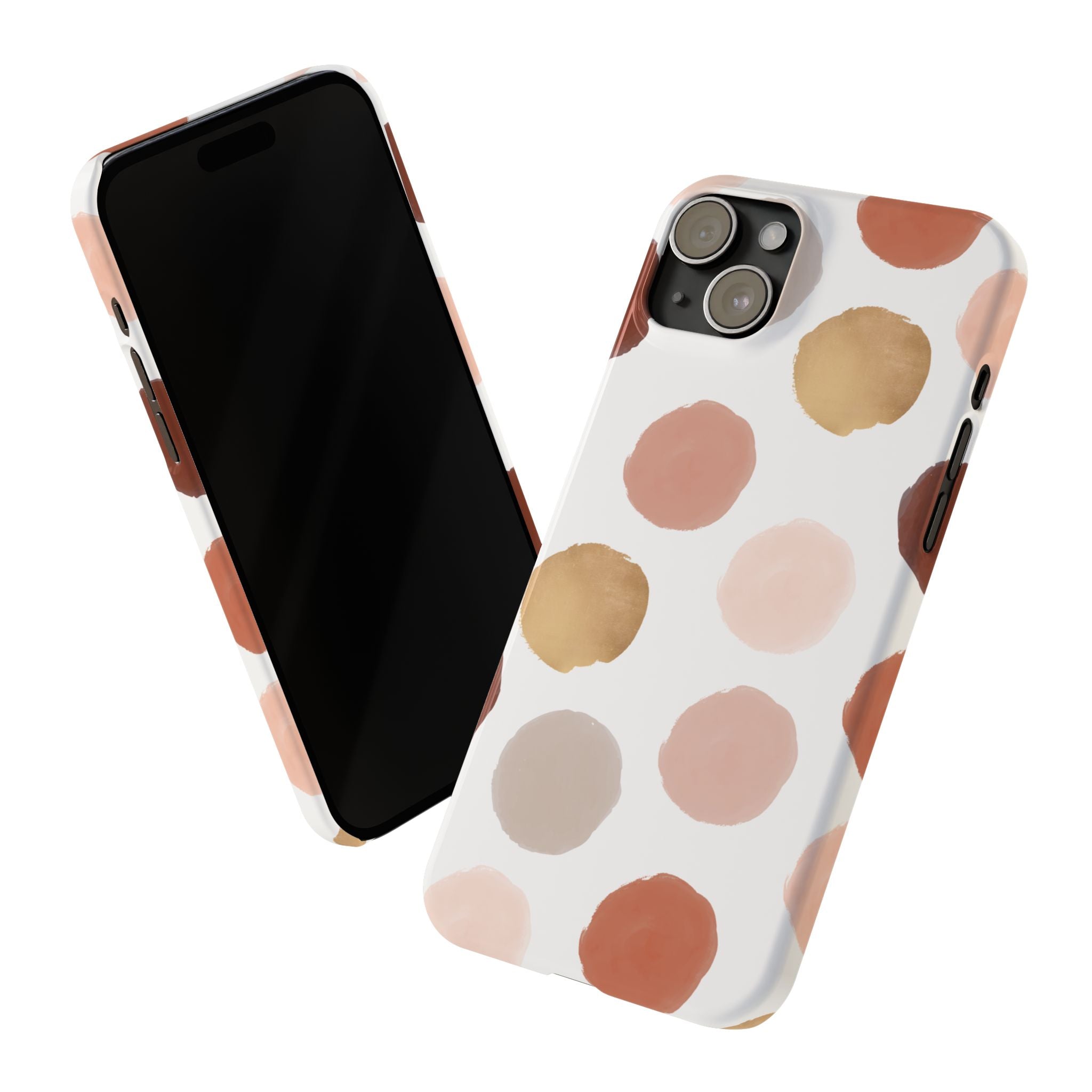 Neutral Polka Dot Slim Phone Case – Minimal Aesthetic iPhone Case