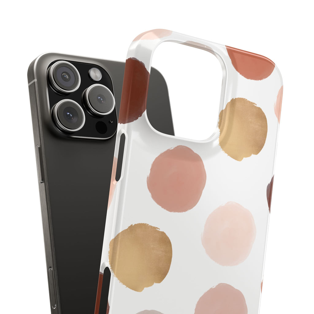Neutral Polka Dot Slim Phone Case – Minimal Aesthetic iPhone Case