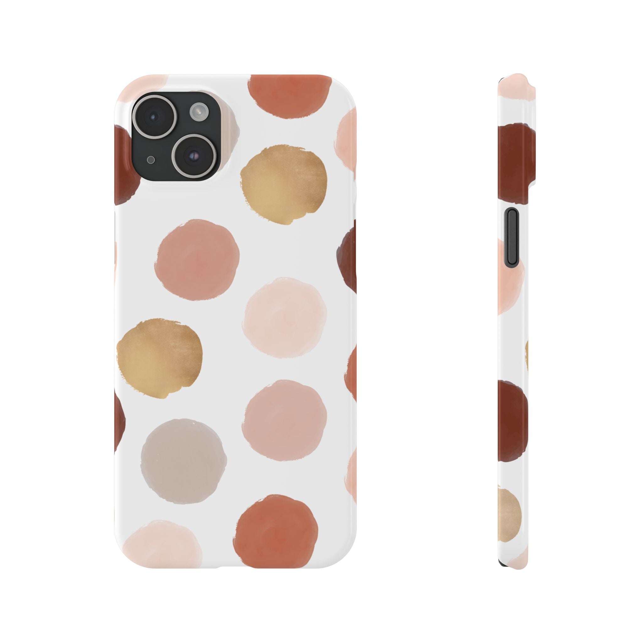 Neutral Polka Dot Slim Phone Case – Minimal Aesthetic iPhone Case