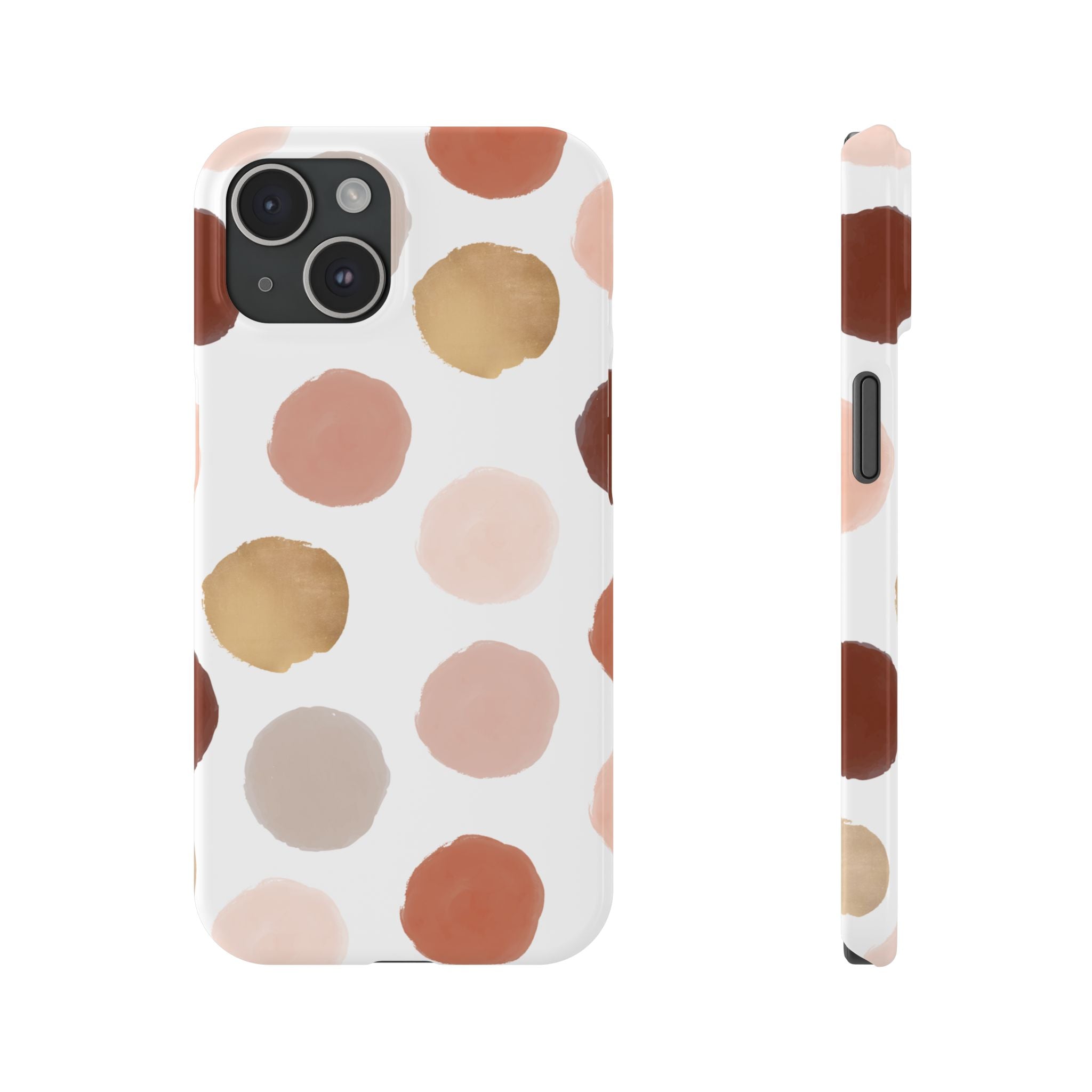 Neutral Polka Dot Slim Phone Case – Minimal Aesthetic iPhone Case