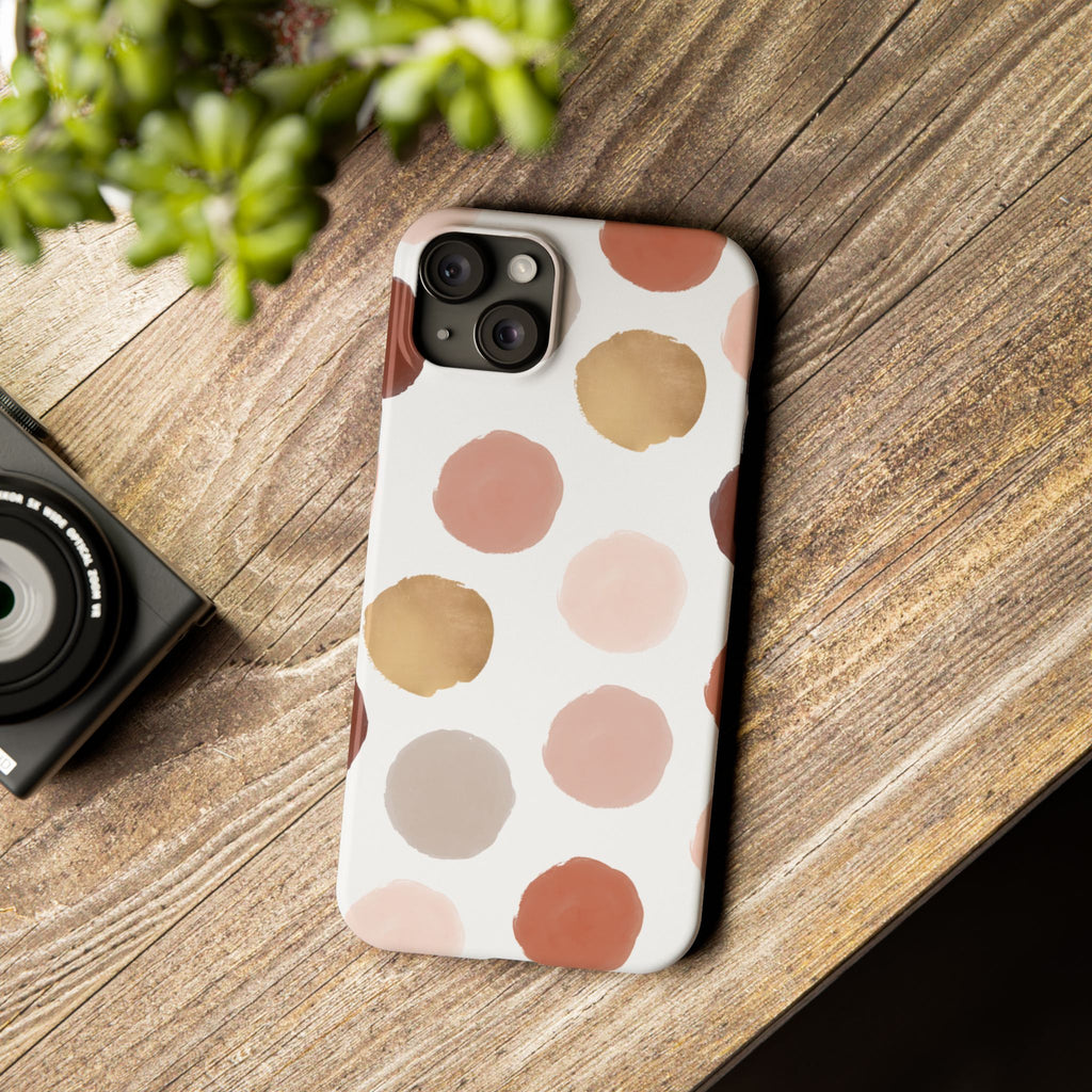 Neutral Polka Dot Slim Phone Case – Minimal Aesthetic iPhone Case